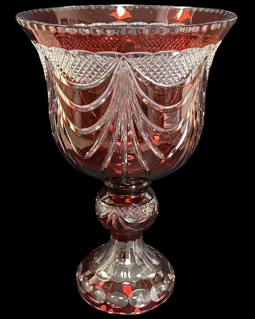 Ruby Cut to Clear Crystal Palace Size Centerpiece Vase (1 of 4)