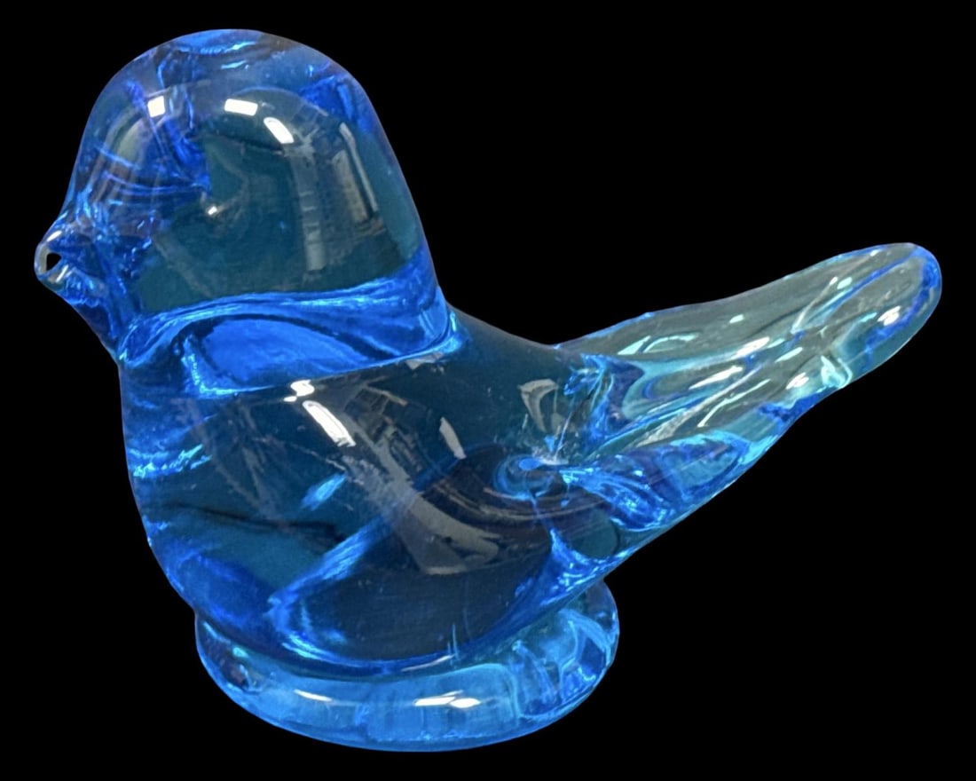 Titan Colored Art Glass Bird Figurine (1 of 2)