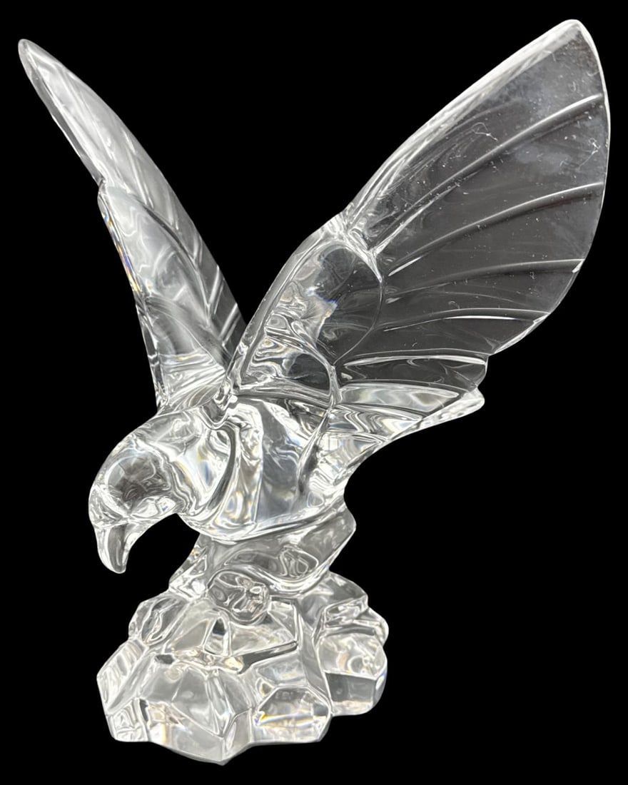 Vintage Val St. Lambert Crystal Eagle Sculpture (1 of 3)