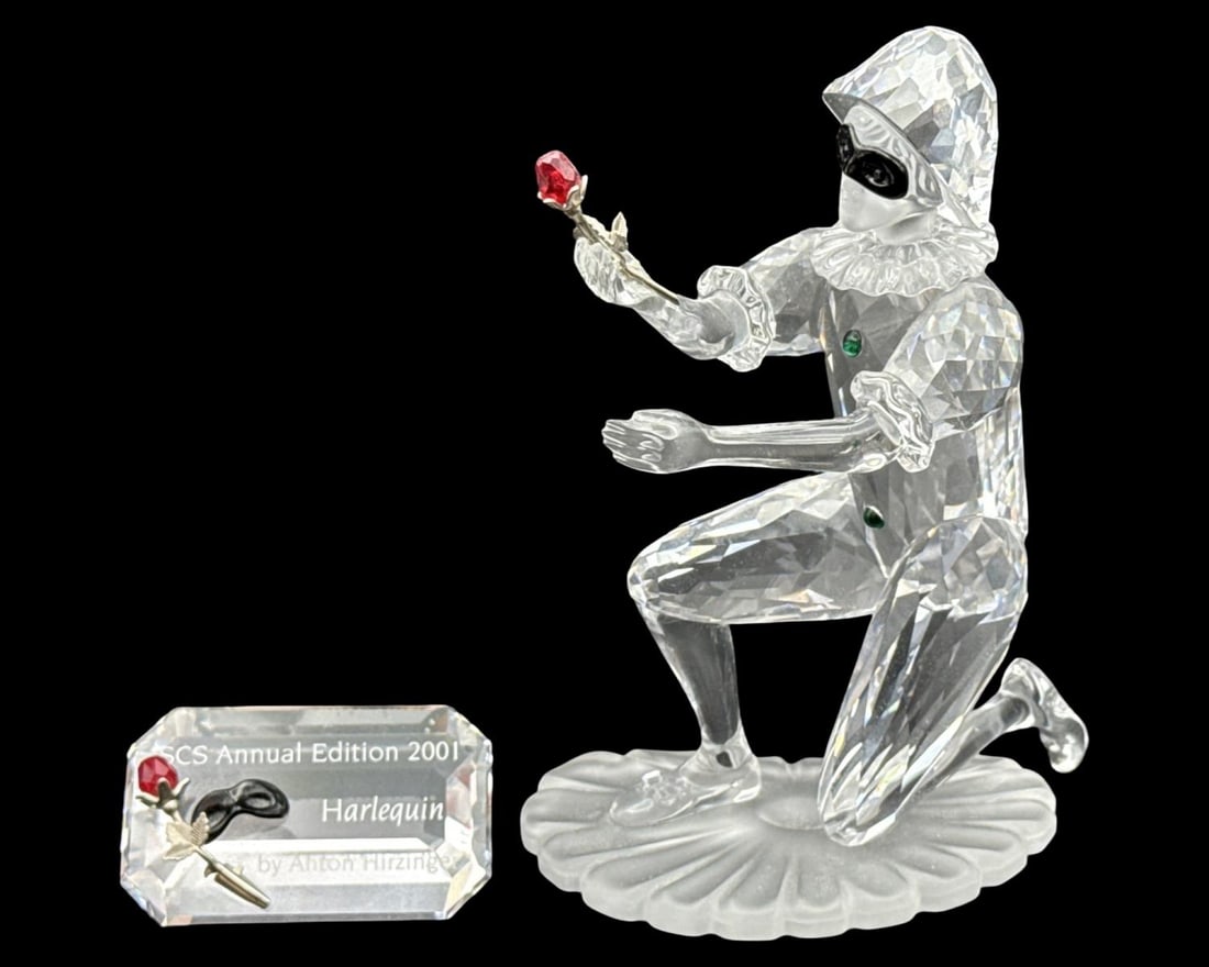 Swarovski Harlequin 2001 Collectors Society Crystal Plaque & Figurine (1 of 2)