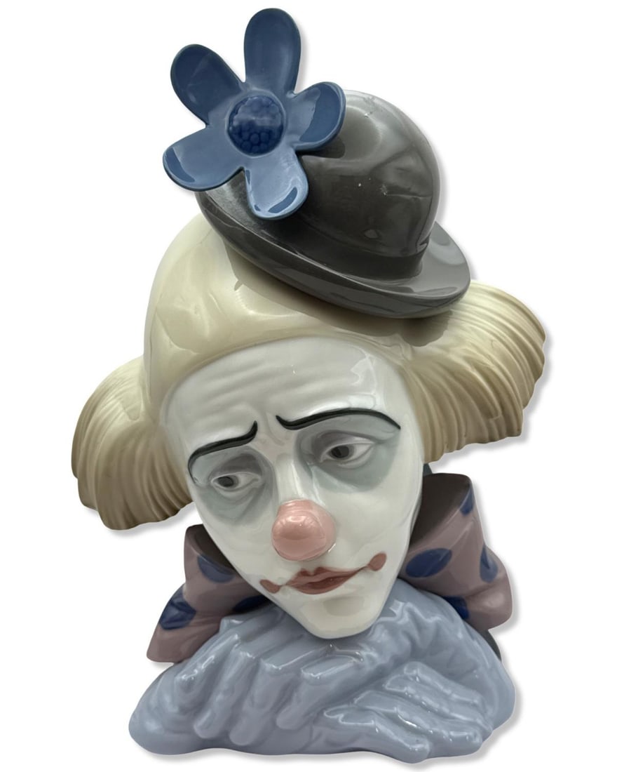 Lladro 5130 Pensive Clown Porcelain Bust (1 of 2)