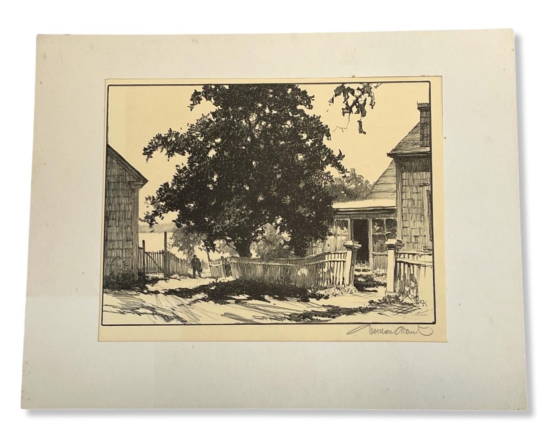 Signed Gordon Grant (American, 1875-1962) Original Lithograph Lanes End (1 of 1)