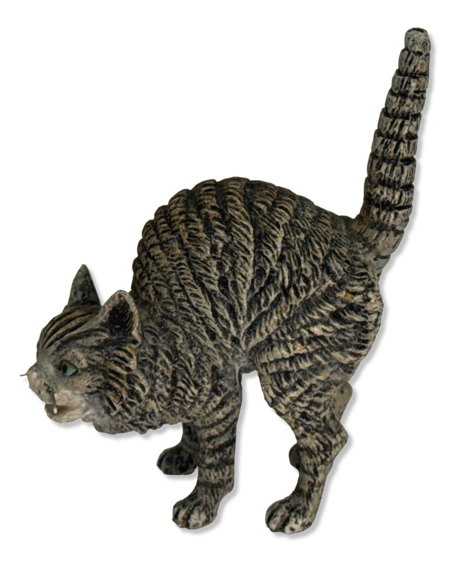 Antique Austria Vienna Cold Painted Bronze Cat Sculpture (1 of 2)