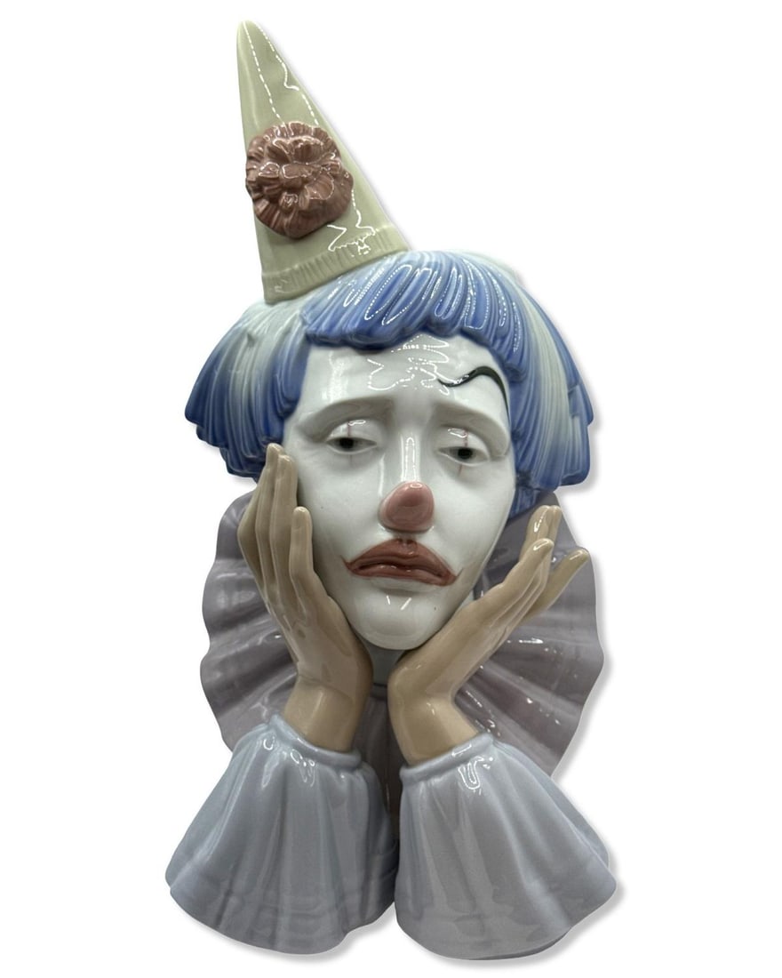 Lladro 5129 Jester Clown Bust Porcelain Figurine (1 of 2)