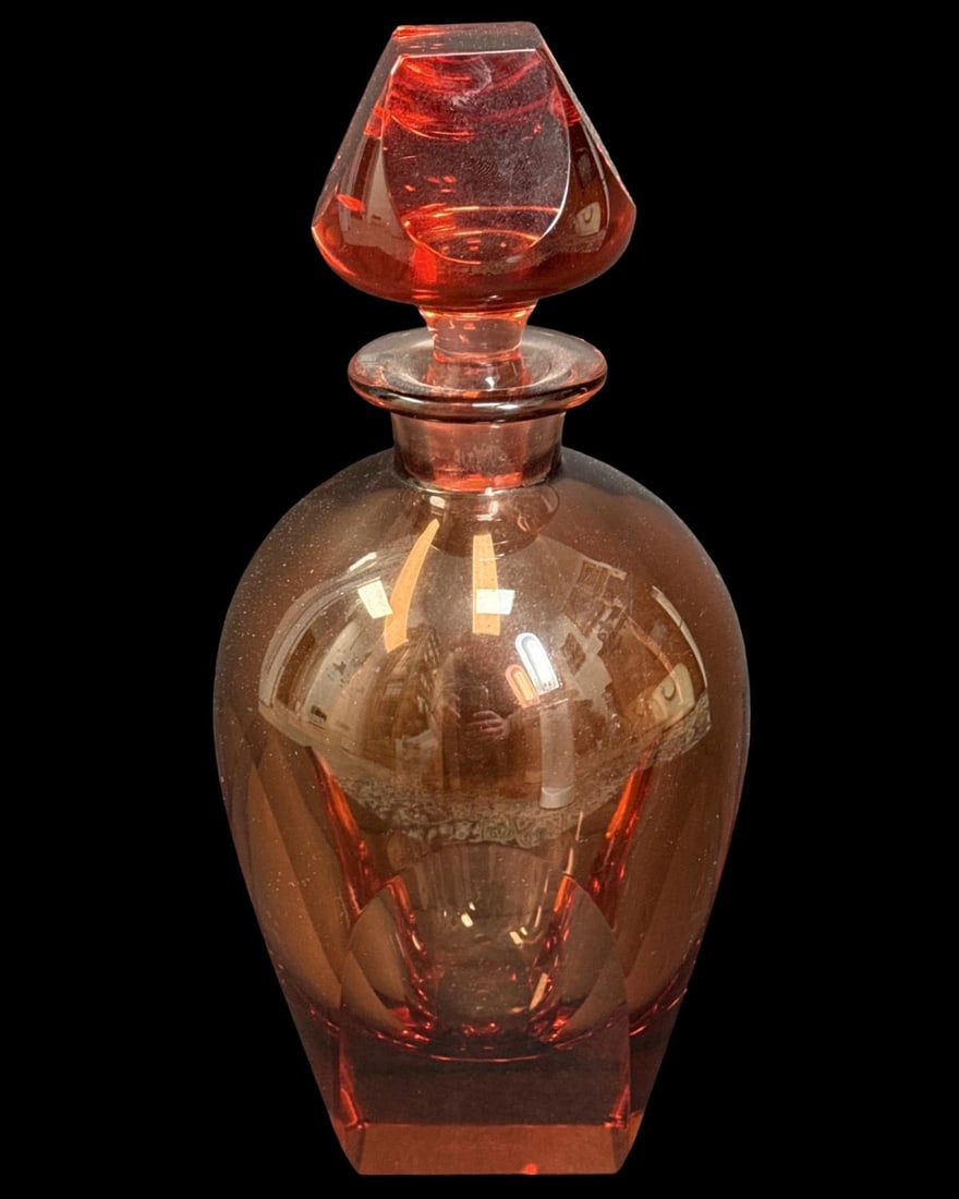 Signed Moser Colored Crystal Decanter (1 of 2)