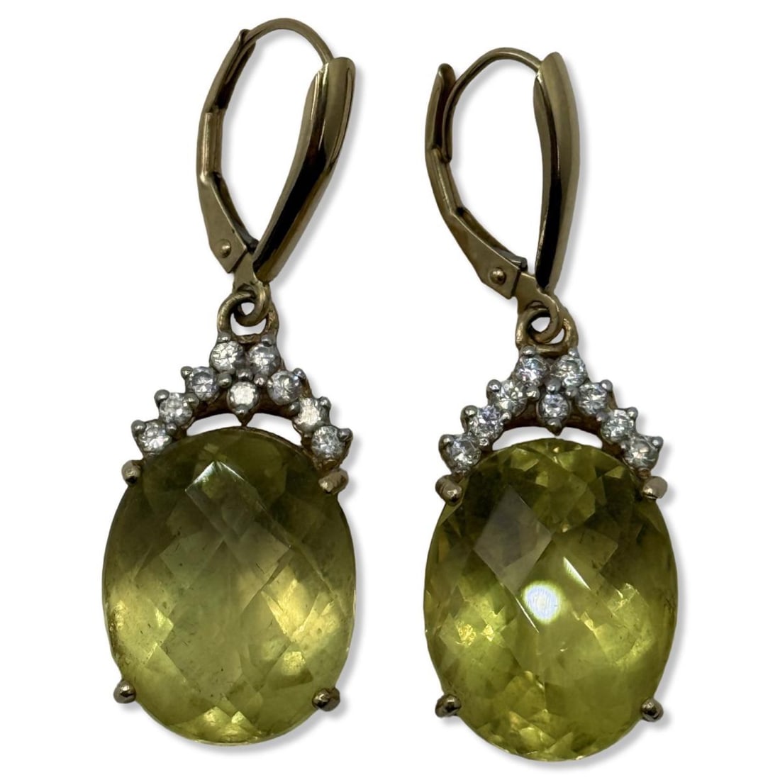 14kt YG, Yellow Topaz, & Diamond Earrings (1 of 2)