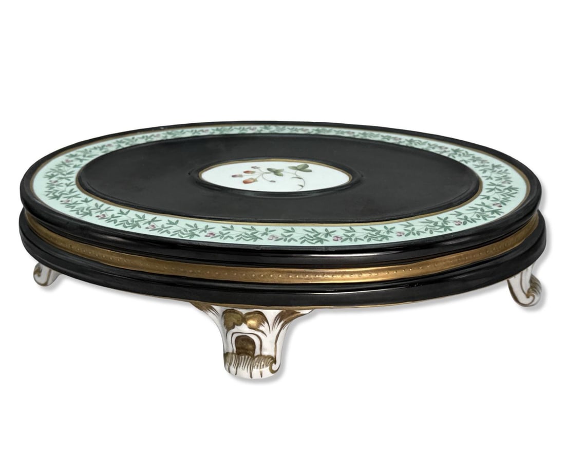 Chelsea House Footed Porcelain Floral Motif Tray: Chelsea House Footed Porcelain Floral Motif Tray measures H: 3" x DIA: 12 3/4"