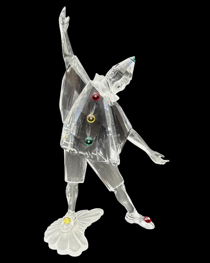 Swarovski Pierrot Clown 1999 Collectors Society Crystal Figurine: Swarovski Pierrot Clown 1999 Collectors Society Crystal Figurine measures H: 8" x W: 4 1/2"