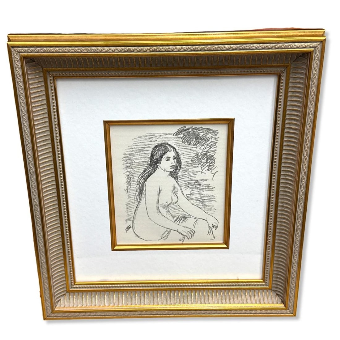 Pierre Auguste Renoir (French, 1841-1919) Etude De Nu Lithograph in Black Ink (1 of 2)