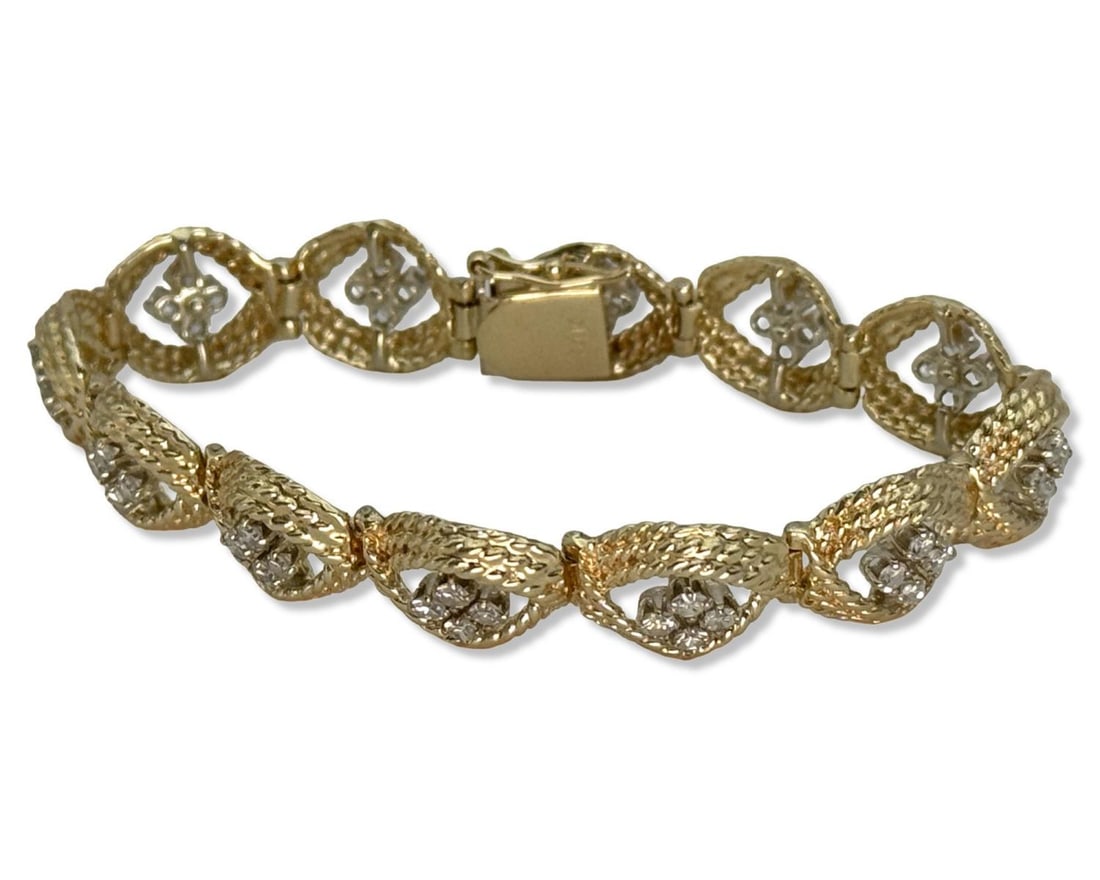 14kt YG & Approx 3.00ct Diamond Bracelet (1 of 5)
