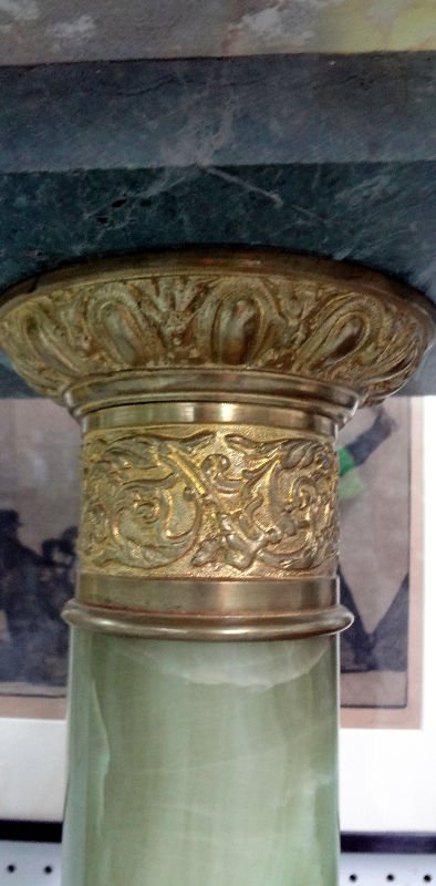 Green Onyx Bronze Mounted Column Pedestal - 3