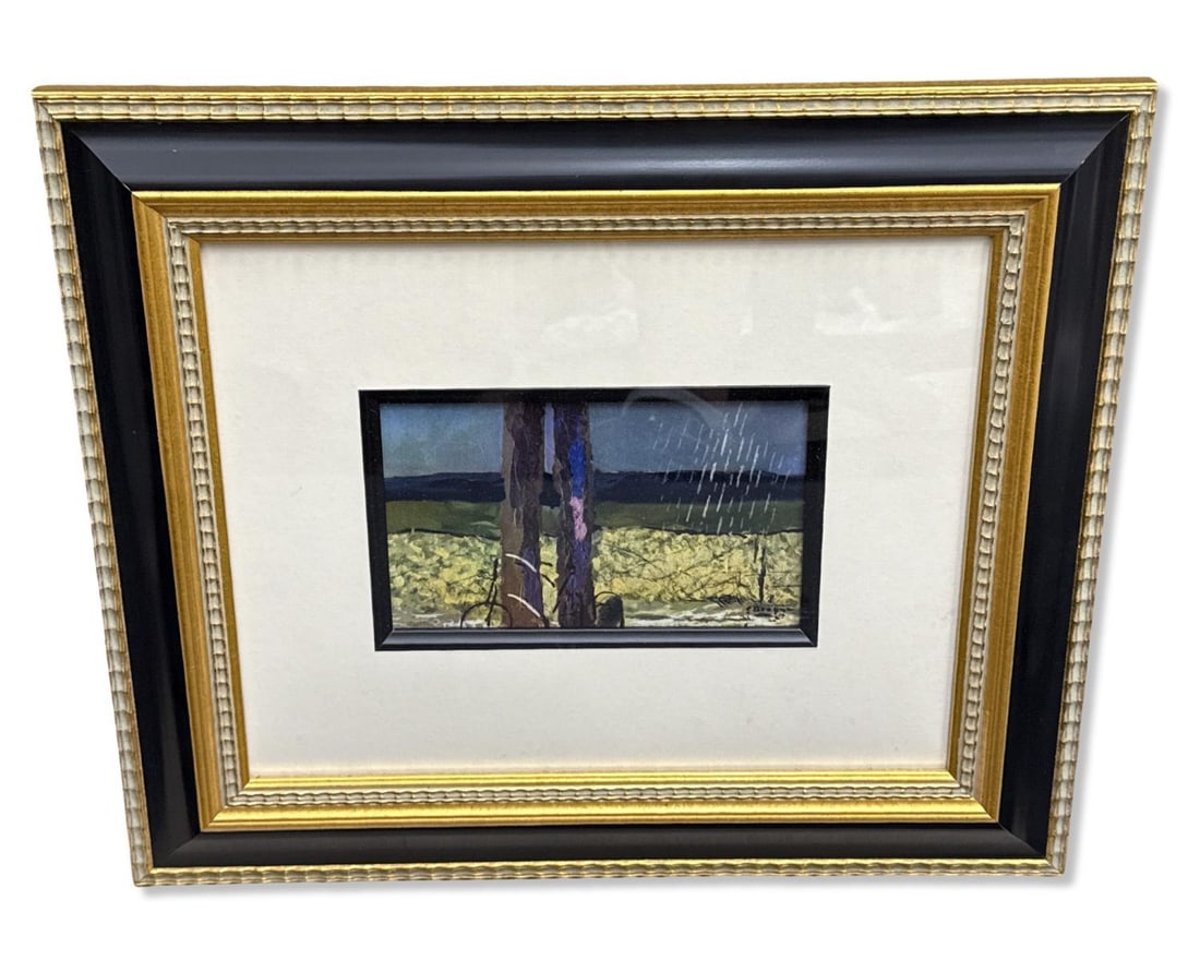 Georges Braque (French, 1882-1963) Offset Lithograph in Color L'Ondee 1952: Georges Braque (French, 1882-1963) Offset Lithograph in Color L'Ondee 1953. Total H: 14" x W: 16 1/2", subject H: 4 1/8" x W: 6 7/8". Includes COA and original purchase invoice of $358.40