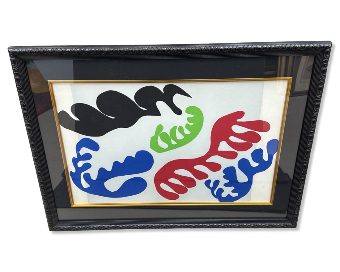 Henri Matisse (French, 1869-1954) Original Lithograph Le Legon: Henri Matisse (French, 1869-1954) Original Lithograph Le Legon. Total H: 21 5/8" x W: 29 5/8", subject H: 14 1/2" x W: 22 3/4". Includes COA and original purchase invoice of $674.05