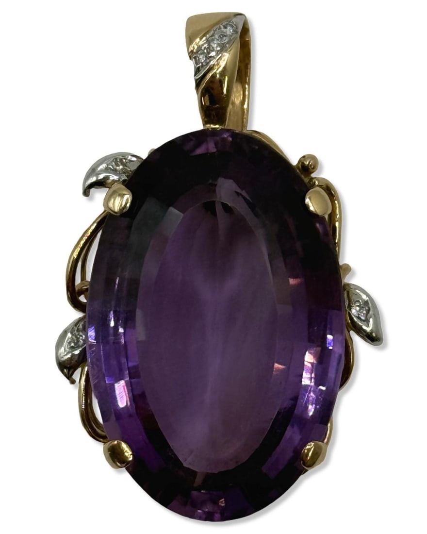 14kt YG + WG, Diamond, & Amethyst Pendant (1 of 2)