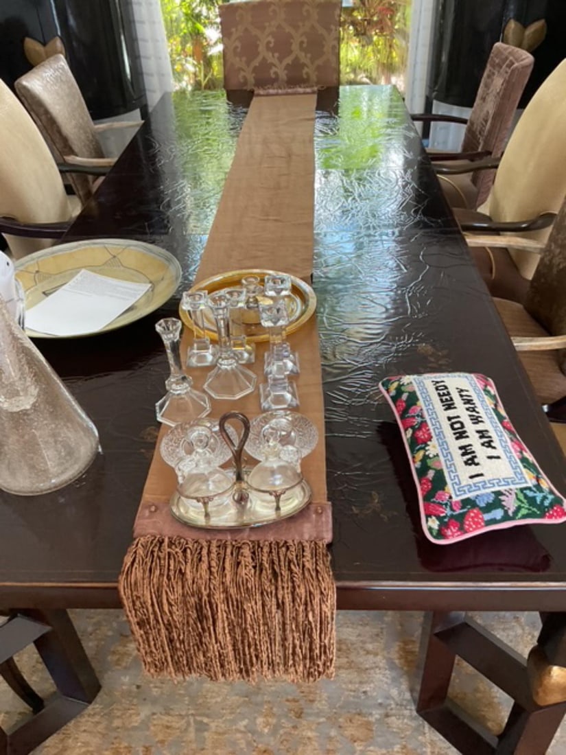 Custom Table Runner in Silk & Trims with Detachable Ends (1 of 1)