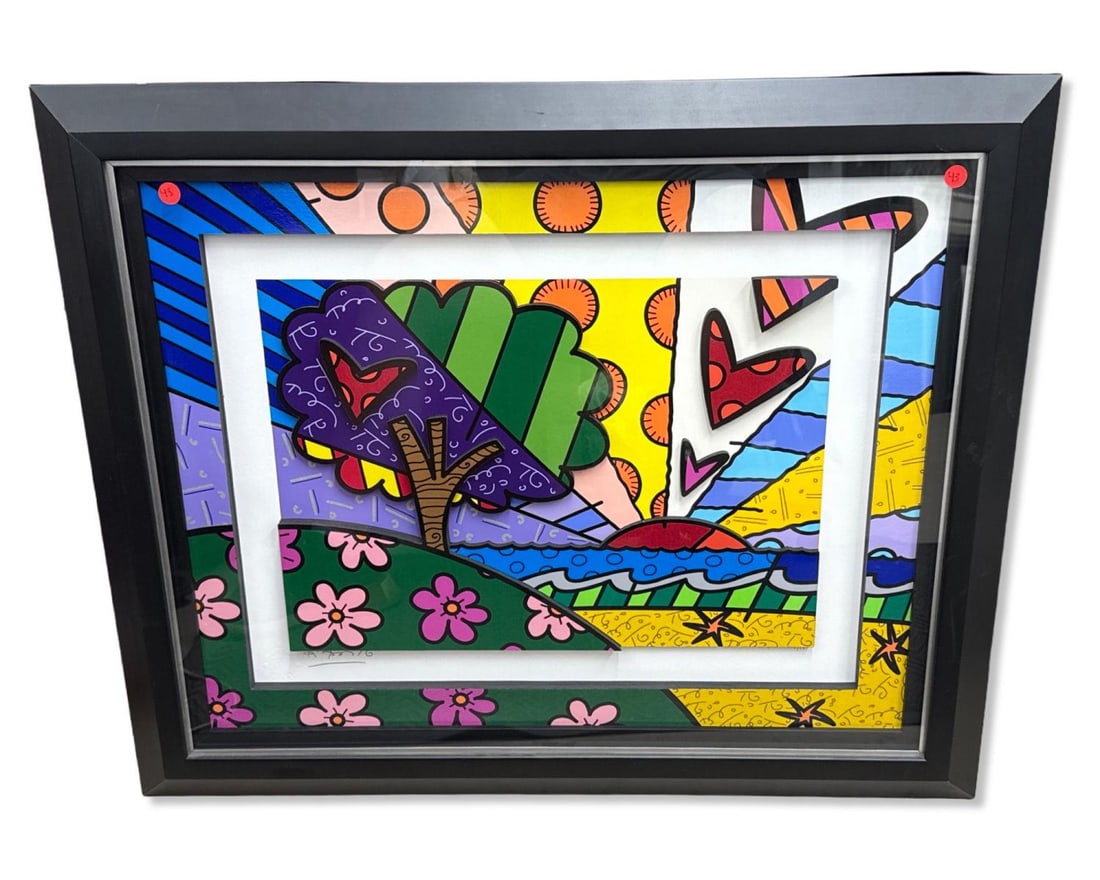 Signed Romero Britto (Brazilian, b. 1963) New Horizon Mixed Media (1 of 4)