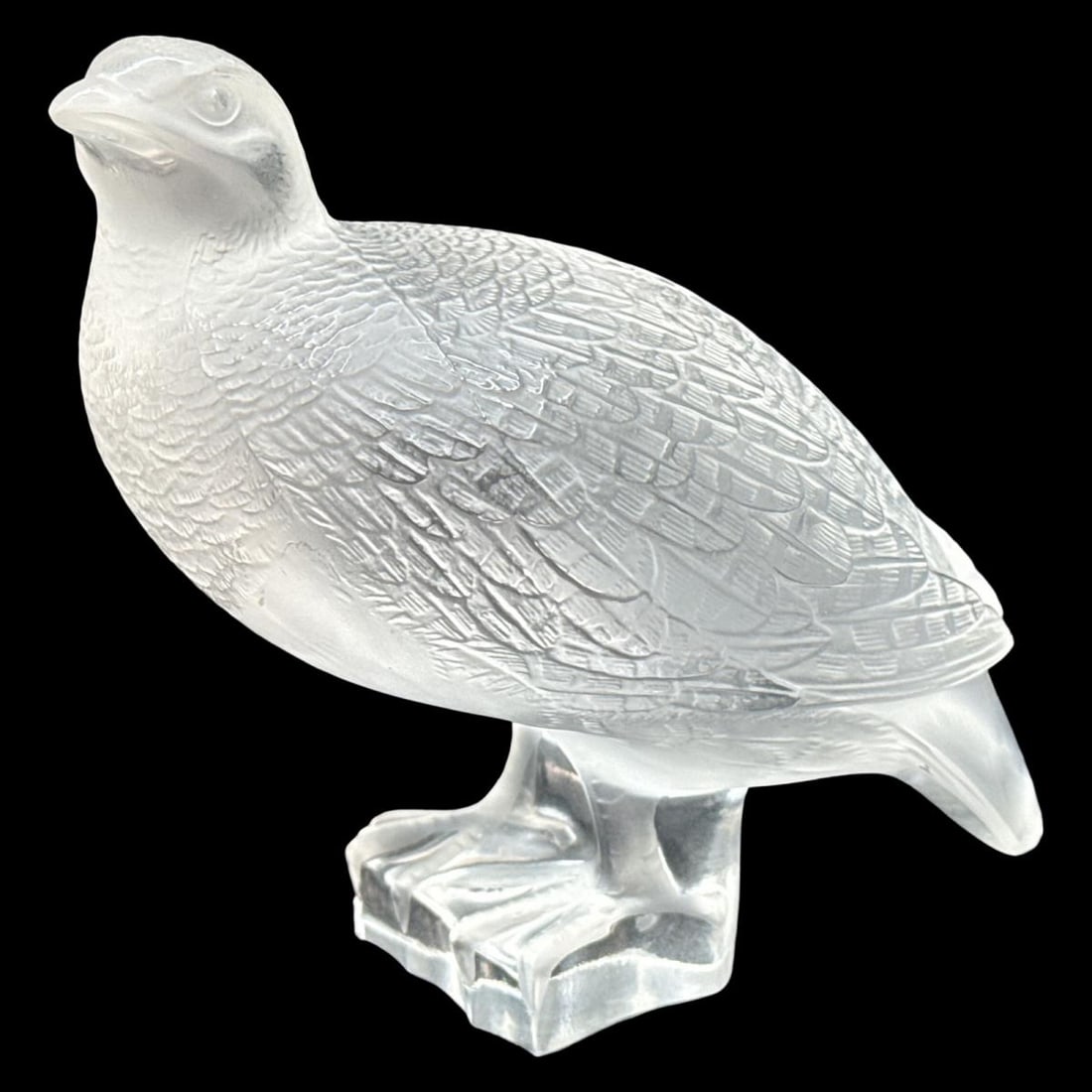 Lalique France Frosted & Clear Crystal Quail Figurine (1 of 3)