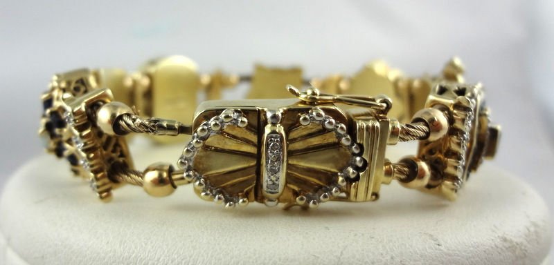 Contemporary Diamond Gemstone Slide Bracelet - 2