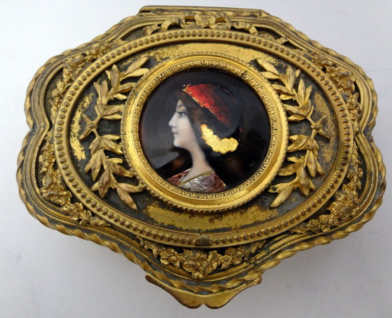 Antique French Bronze & Enamel Box - 2