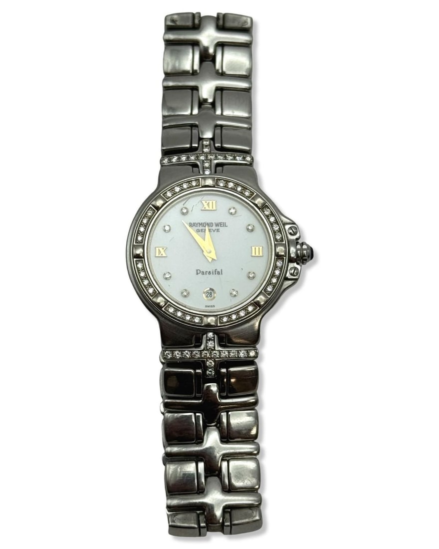Raymond Weil Parsifal Stainless Steel & Diamond Women's Watch: Raymond Weil Parsifal Stainless Steel & Diamond Women's Watch measures DIA: 2 1/2"