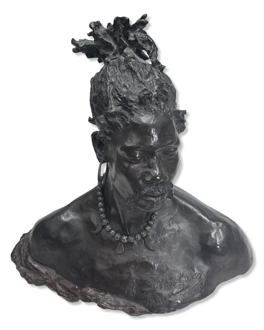 Signed Arthur Strasser (Austrian, 1854-1927) Nubian Bronze Bust (1 of 4)