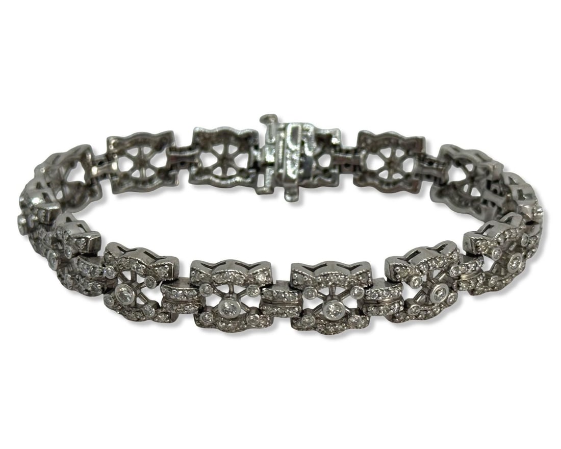 14kt WG & Diamond Ladies Bangle Bracelet (1 of 4)