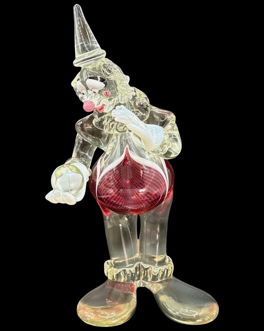 Signed Stuart Abelman Multicolored Art Glass Sculpture The Paperweight Collector: Signed Stuart Abelman Multicolored Art Glass Sculpture The Paperweight Collector. Signed, numbered 71/100, and dated 1993, measures H: 12" x W: 5 3/4"