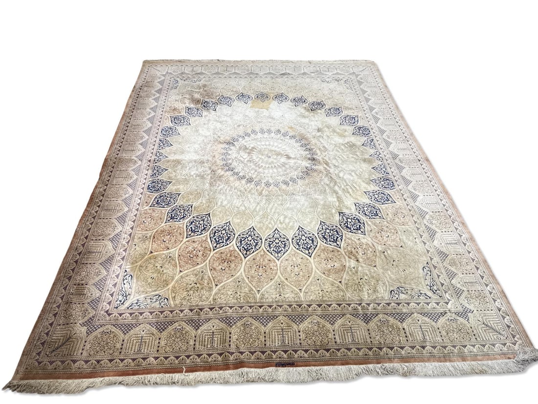 Signed Rare Persian Silk Monumental Palace Size Oriental Rug (1 of 10)