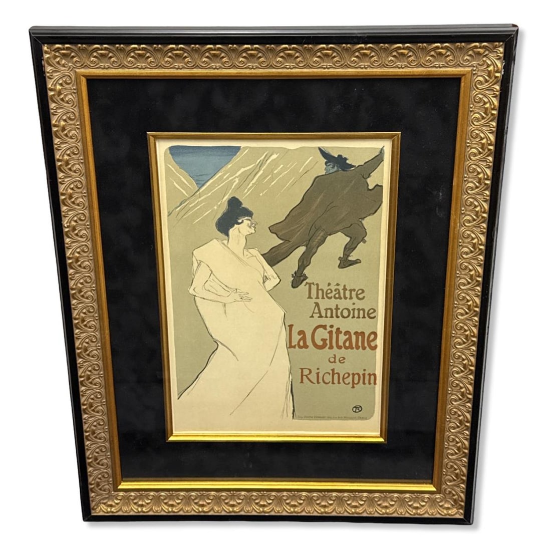 Signed Henri De Toulouse Lautrec (French, 1864-1901) Lithograph in Color on Wove Paper: Signed Henri De Toulouse Lautrec (French, 1864-1901) Lithograph in Color on Wove Paper H: 22 1/4" x W: 17 3/4". Includes COA & original purchase invoice of $534.99