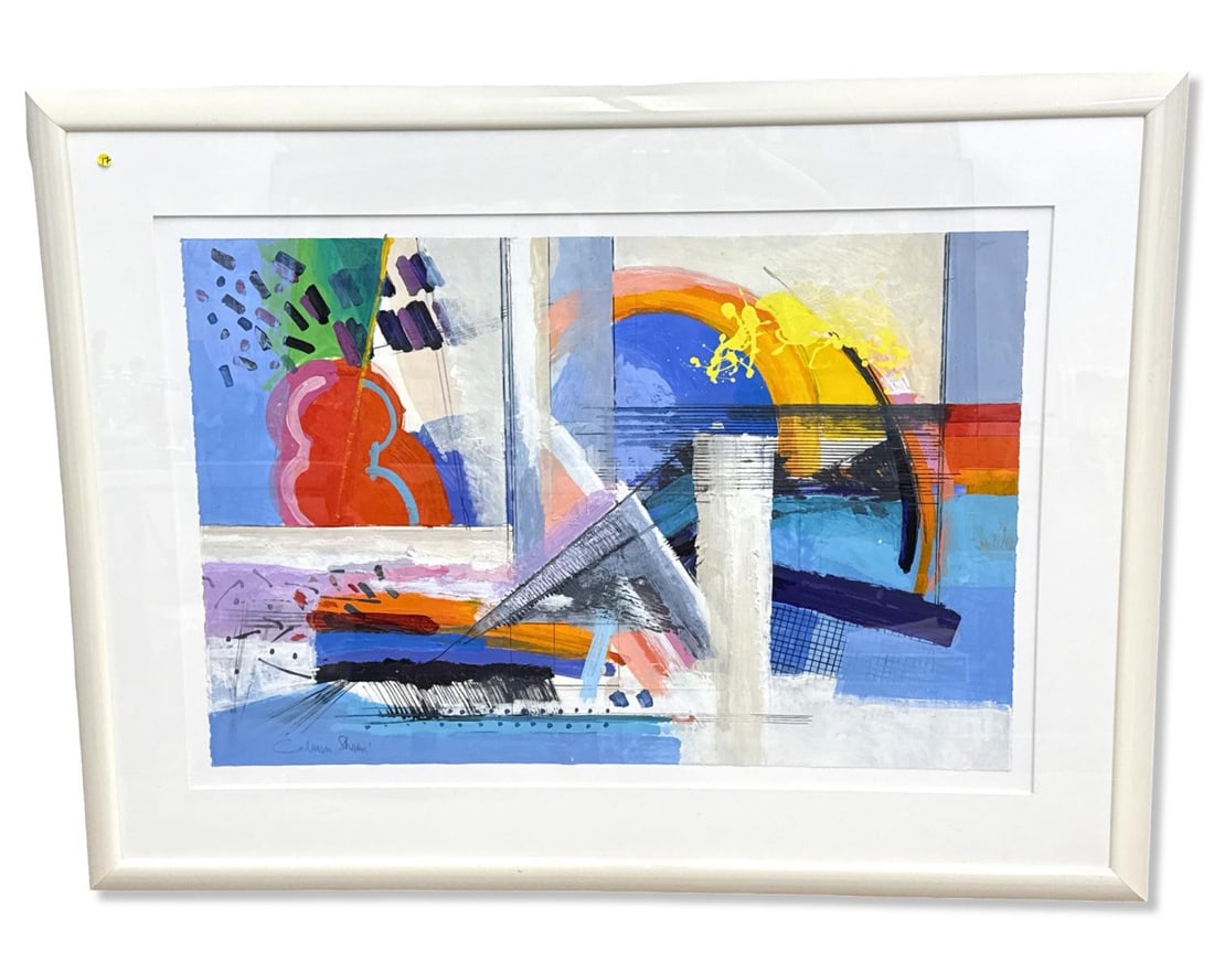 Signed Calman Shemi (Argentinian, b. 1939) Abstract Oil Painting on Canvas (1 of 4)