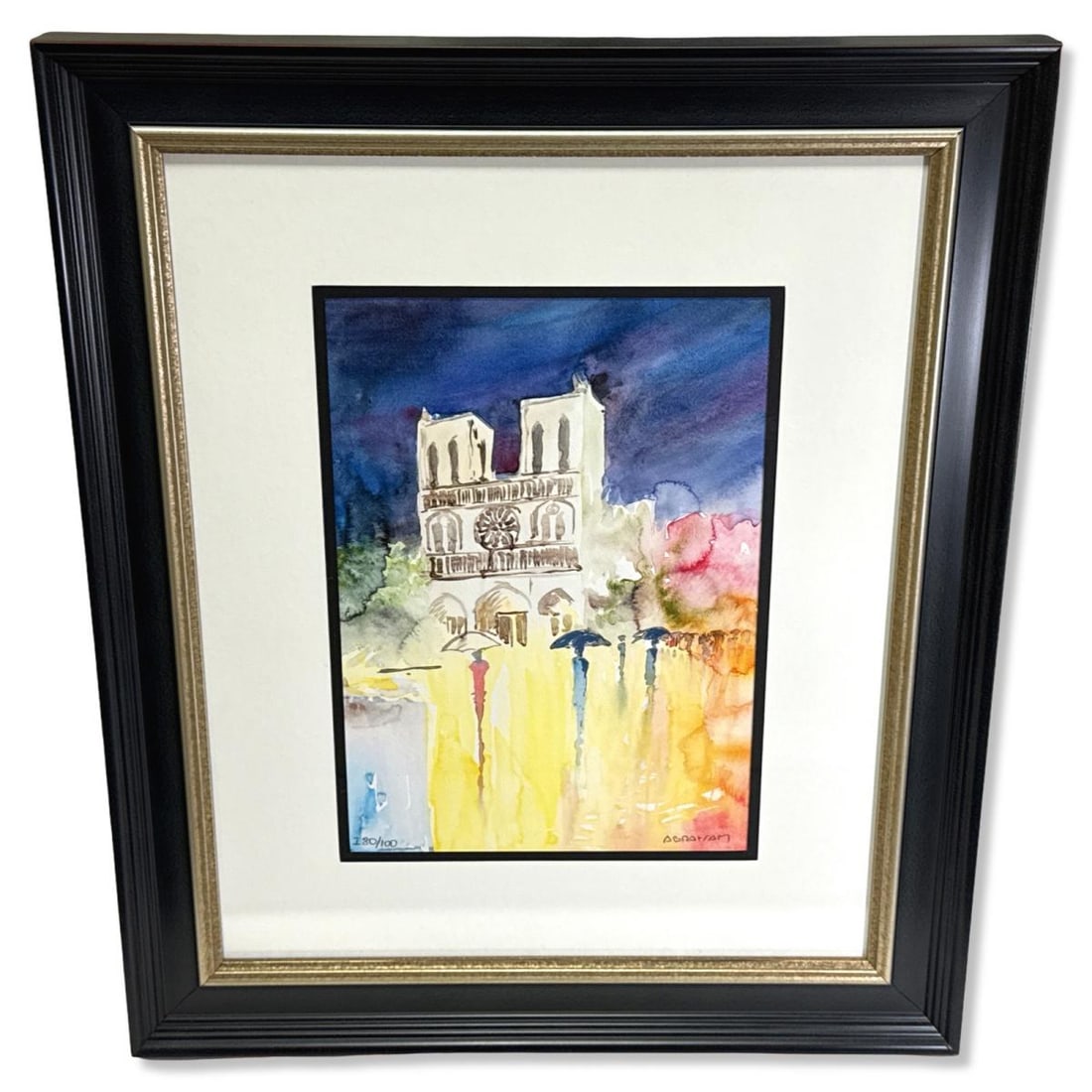 Signed Patrick Abraham (French, b. 1955) Giclee Notre Dame de Paris (1 of 2)