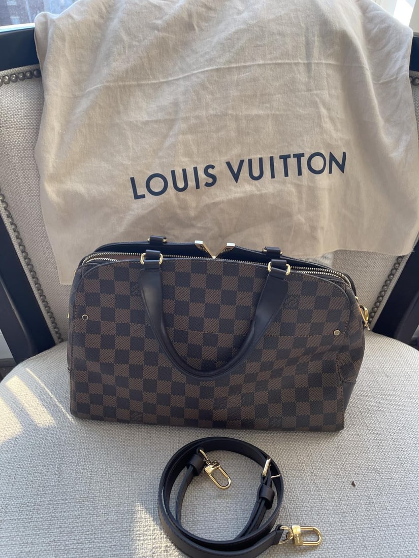 Louis Vuitton Kensington Bowling Damier Ebene Bag with Original Dust Bag, Shoulder Strap, & Purchase (1 of 7)