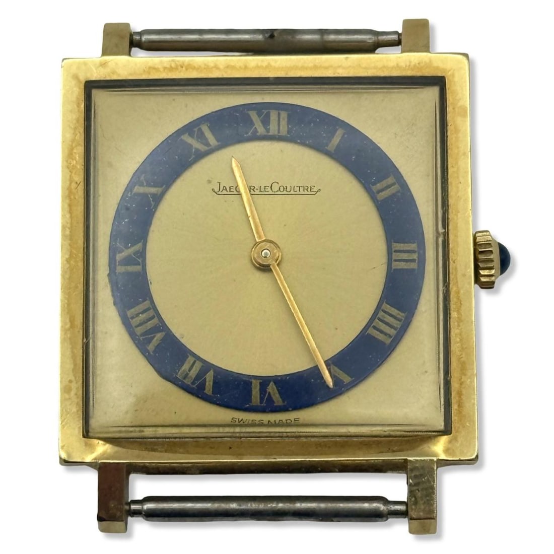 Jaeger LeCoultre 18kt YG Ladies Square Tank Lapis Champagne Watch (1 of 3)