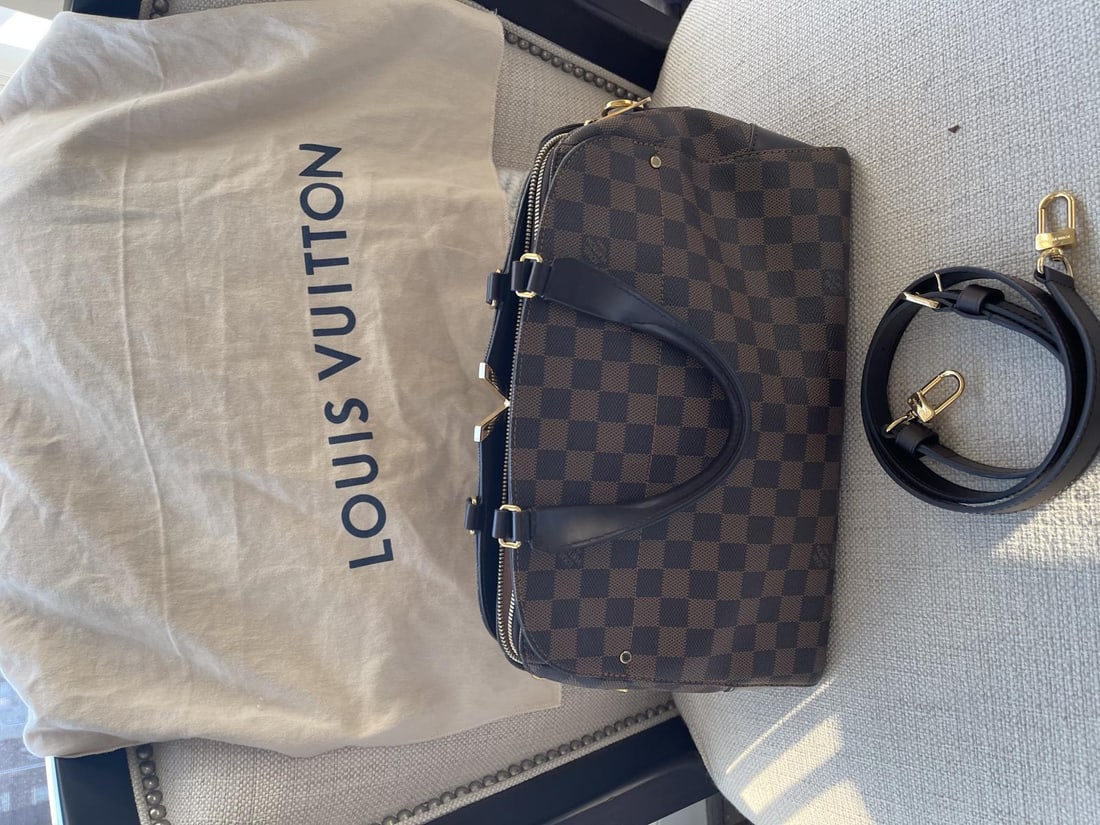 Louis Vuitton Kensington Bowling Damier Ebene Bag with Original Dust Bag, Shoulder Strap, & Purchase (1 of 7)