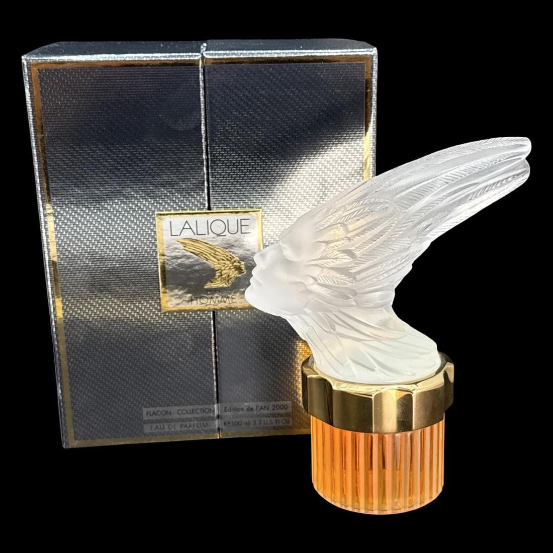 Lalique Pour Homme Phoenix Flacon Mascot Crystal Perfume Bottle with Original Box (1 of 3)