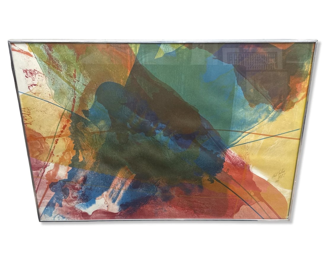 Signed Paul Jenkins (American, 1923-2012) BAJ 191 Screenprint in Color: Signed Paul Jenkins (American, 1923-2012) BAJ 191 Screenprint in Color. Signed, titled, & dated H: 26 3/8" x W: 37 3/8"