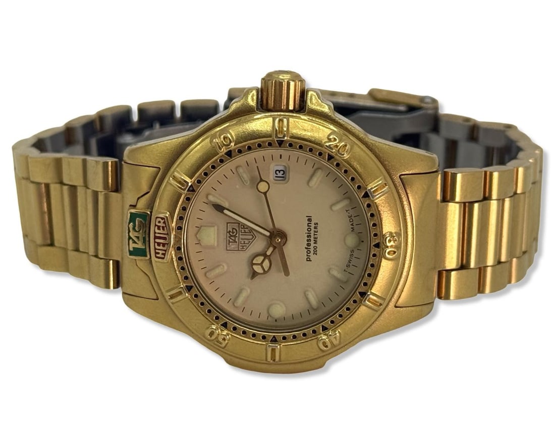 Tag Heuer 4000 Series Gold Plated Professional Watch Model No. 994.708A: Tag Heuer 4000 Series Gold Plated Professional Watch Model No. 994.708A DIA: 2 3/4"