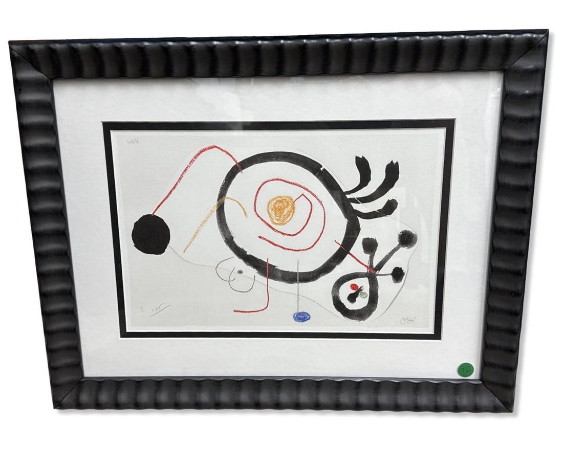 Signed Joan Miro (Spanish, 1893-1983) Entrance d'Ubu XI Lithograph in Color: Signed Joan Miro (Spanish, 1893-1983) Entrance d'Ubu XI Lithograph in Color. Signed lower right, H: 17 1/2" x W: 22 5/8"