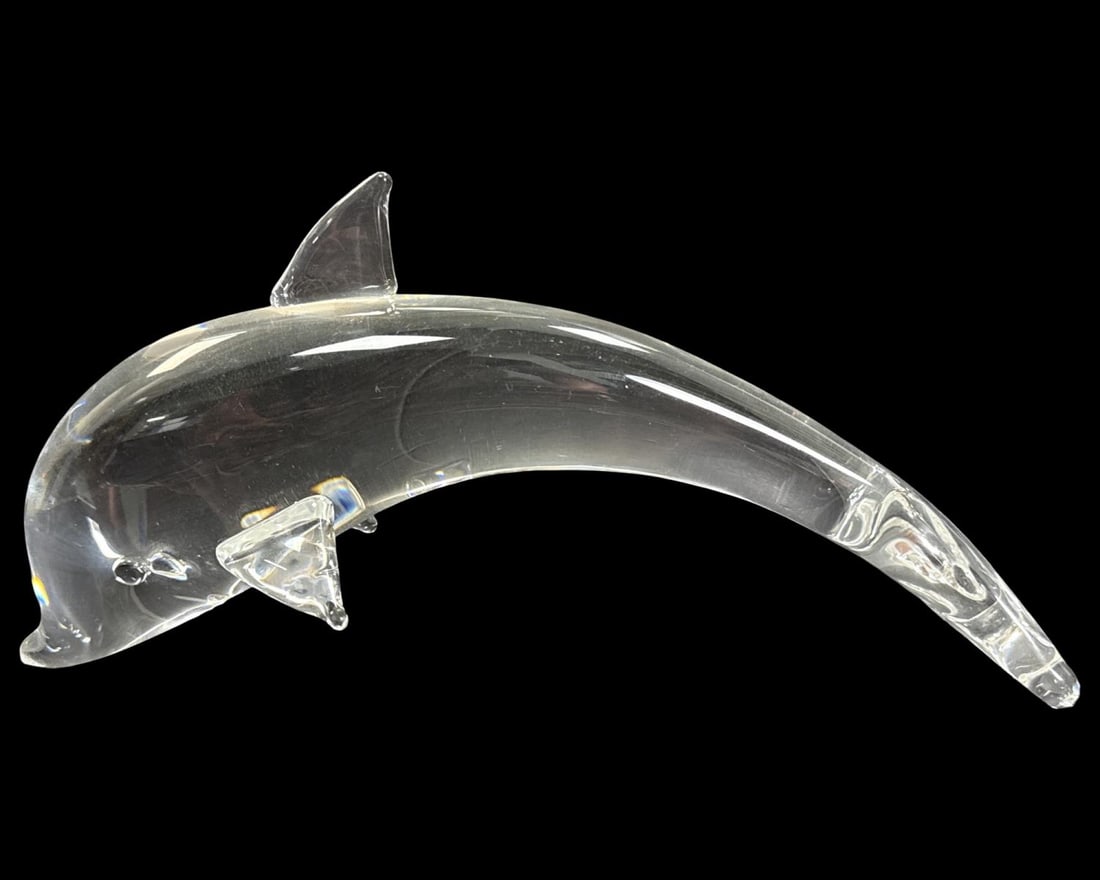 Steuben Crystal Dolphin Sculpture (1 of 3)