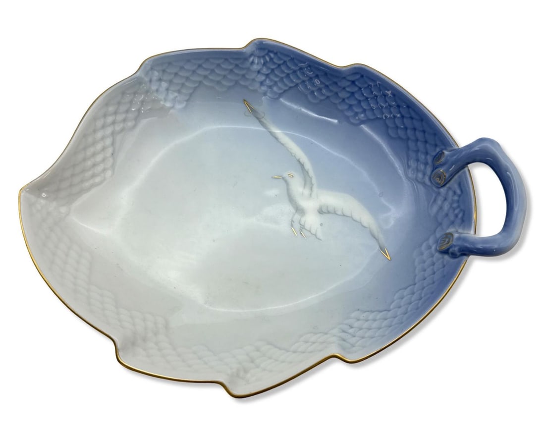 Bing & Grondahl Gold Trim Seagull Motif Leaf Tray (1 of 2)