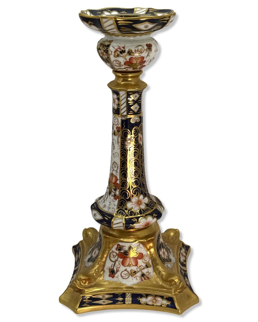 Royal Crown Derby Old Imari 2451 Porcelain Candlestick (1 of 3)