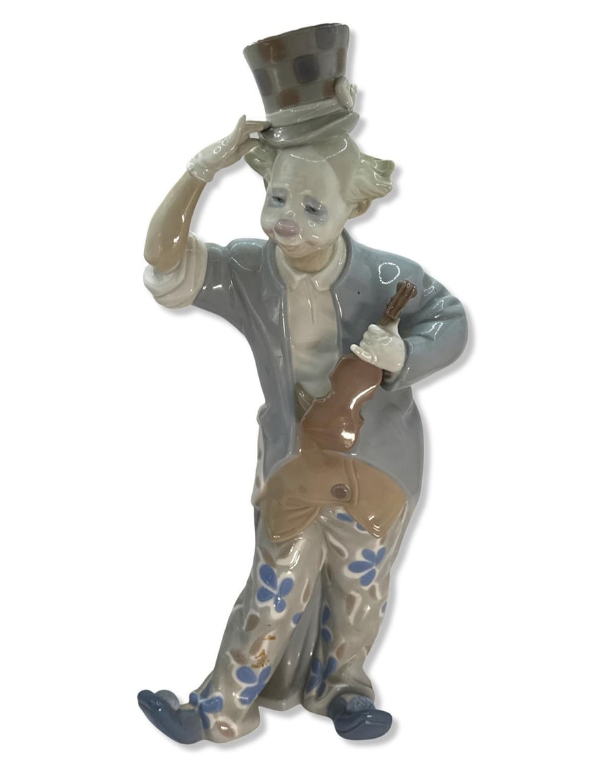 Lladro 1126 Clown with Violin Porcelain Figurine (1 of 2)