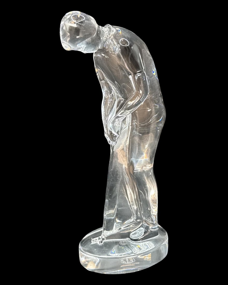 Vintage Baccarat Clear Crystal Putting Golfer Figurine: Vintage Baccarat Clear Crystal Putting Golfer Figurine H: 8 5/8" x W: 3 1/2"