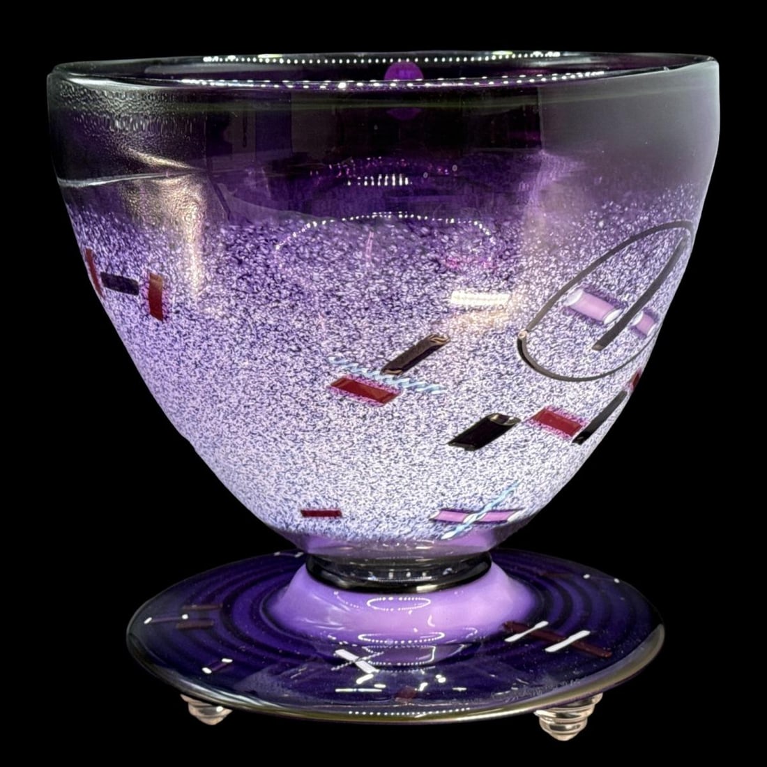 Bruce Pizzichillo Three Legged Art Glass Centerpiece Vase (1 of 3)