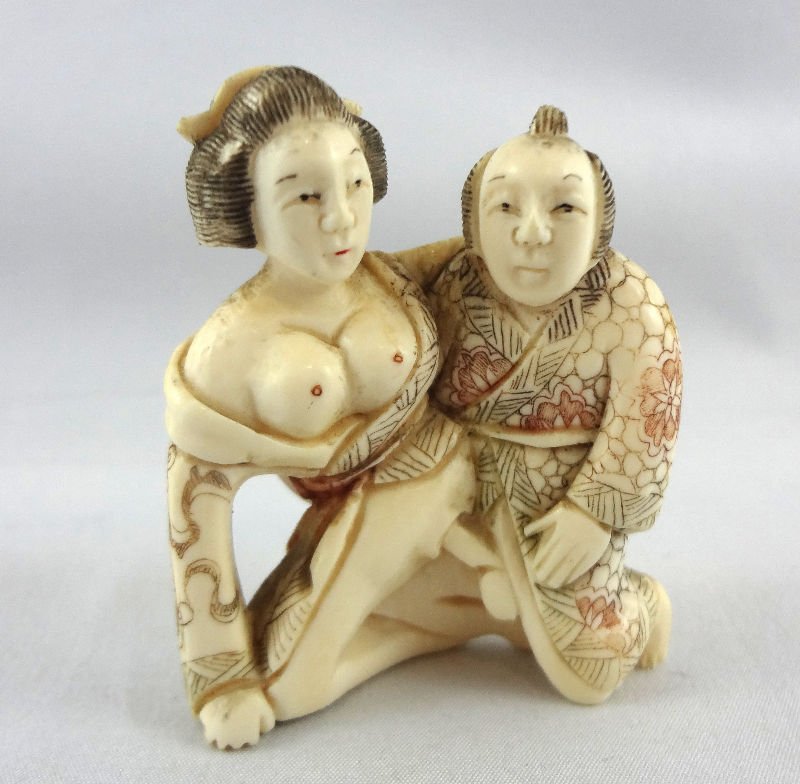 Chinese Erotic Ivory 2 Figure Netsuke: Chinese Erotic Ivory 2 Figure Netsuke. Measures - 2" high x 2" wide.