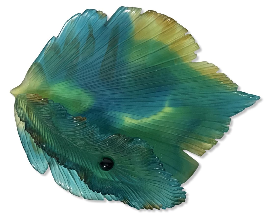 Daum Fleur De Paon Medium Peacock Flower Bowl (1 of 3)