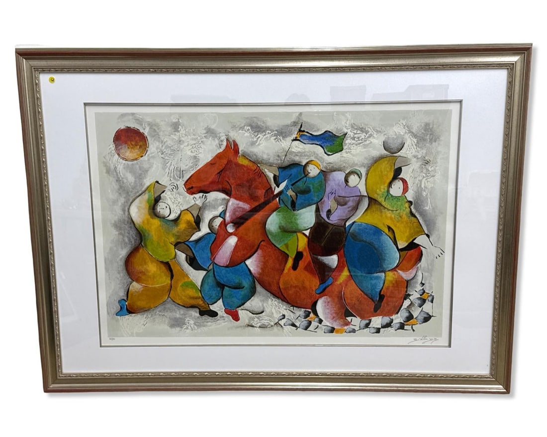 Signed David Schluss (Israeli, b. 1943) Limited Edition Serigraph in Color: Signed David Schluss (Israeli, b. 1943) Limited Edition Serigraph in Color. Signed & numbered 160/350, H: 45 1/2" x W: 63 1/4"
