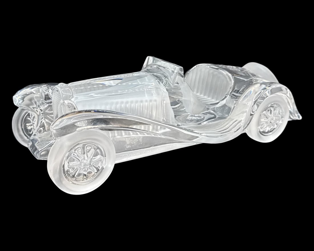 Daum France Crystal Bugatti Roadster Sculpture: Daum France Crystal Bugatti Roadster Sculpture H: 4" x W: 5 1/4" x L: 12 1/4"