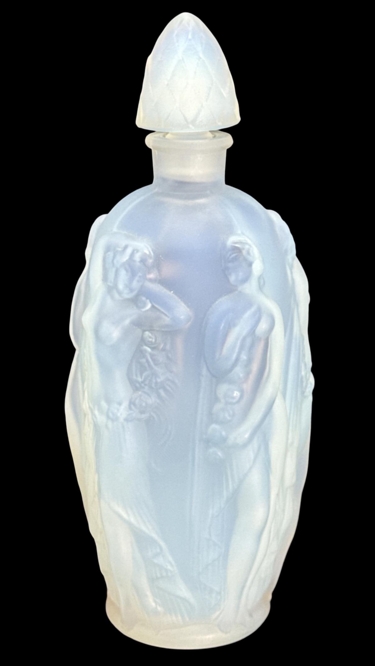 Sabino French Opalescent Gaite Glass Perfume Bottle Featuring Nude Figures Throughout (1 of 3)
