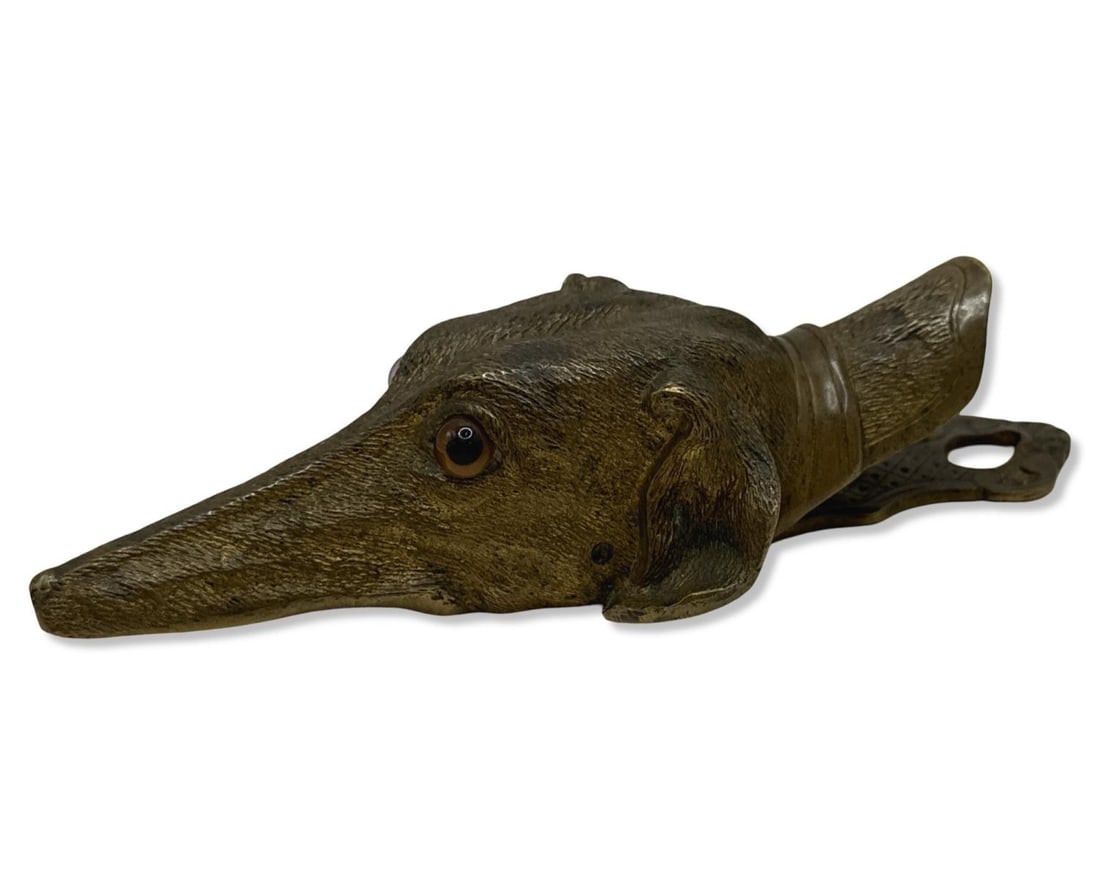 Vienna Bronzew Greyhound Dog Heead Letter Holder (1 of 3)